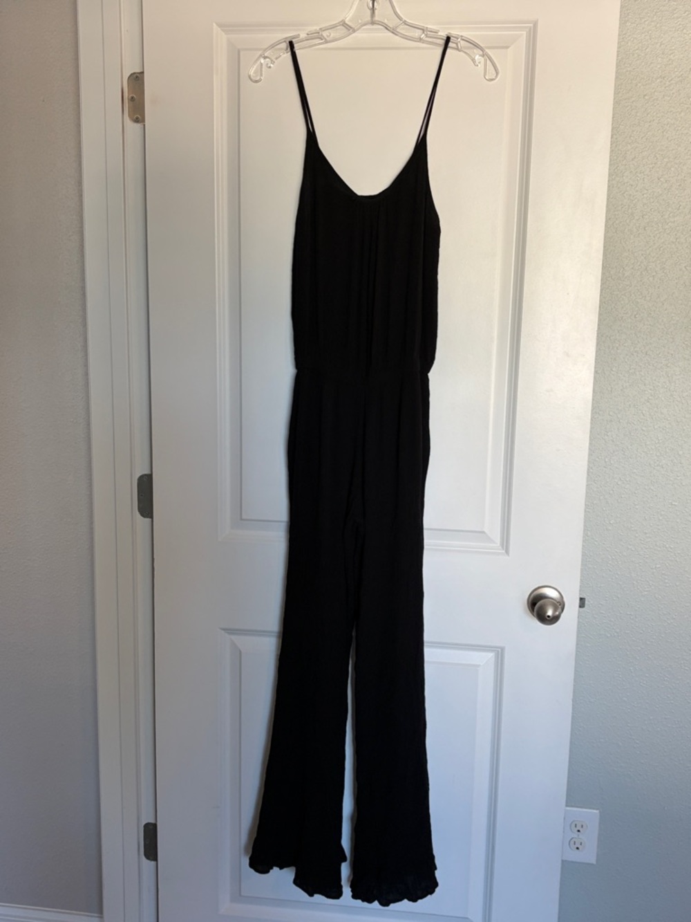 Elan Black Spaghetti-Strap Jumpsuit Size Medium